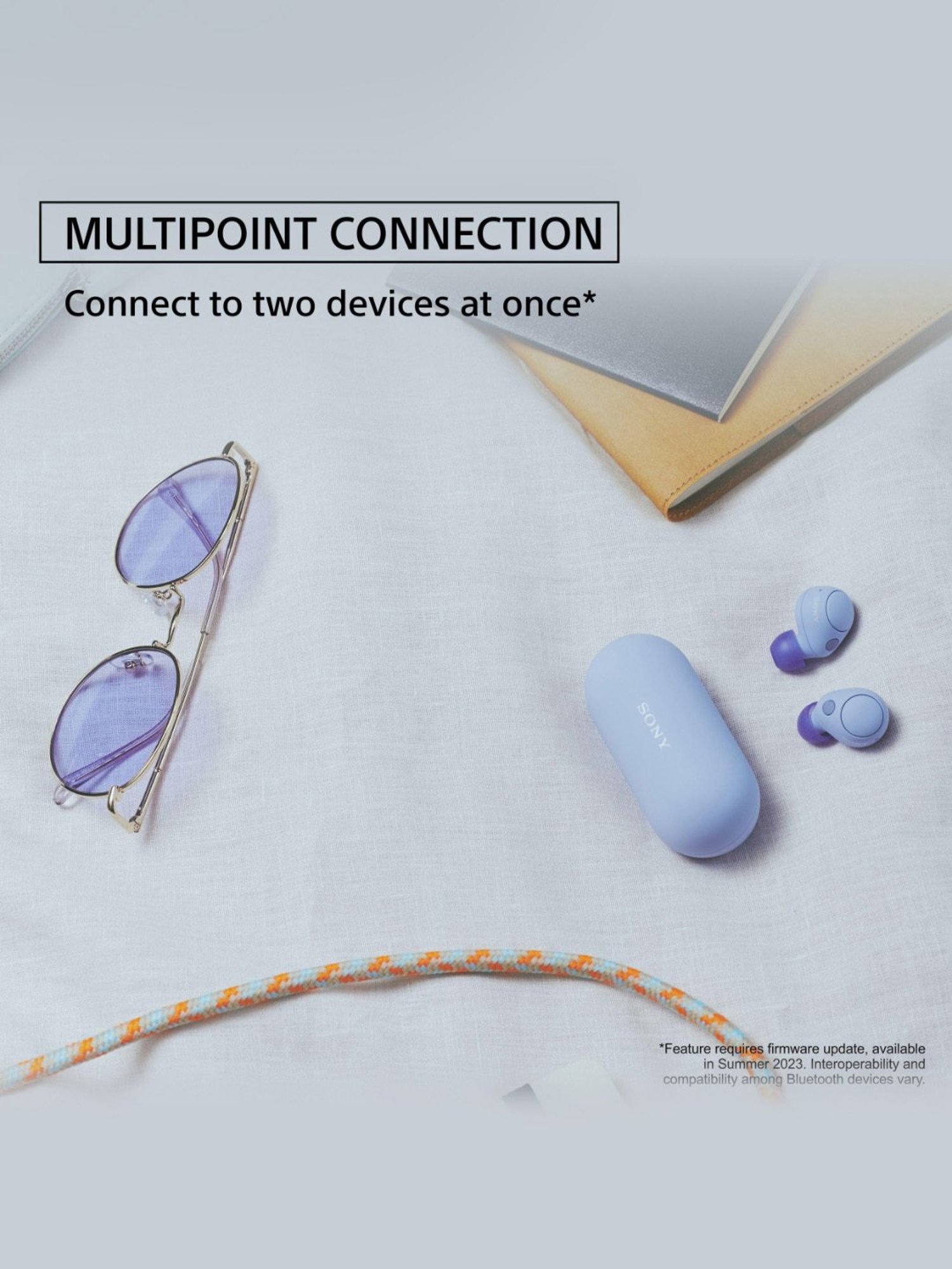 Sony WF-C700N In Ear BT Earbuds with IPX4 Ratings, Fast Pair, App Support (Lavender, True Wireless)