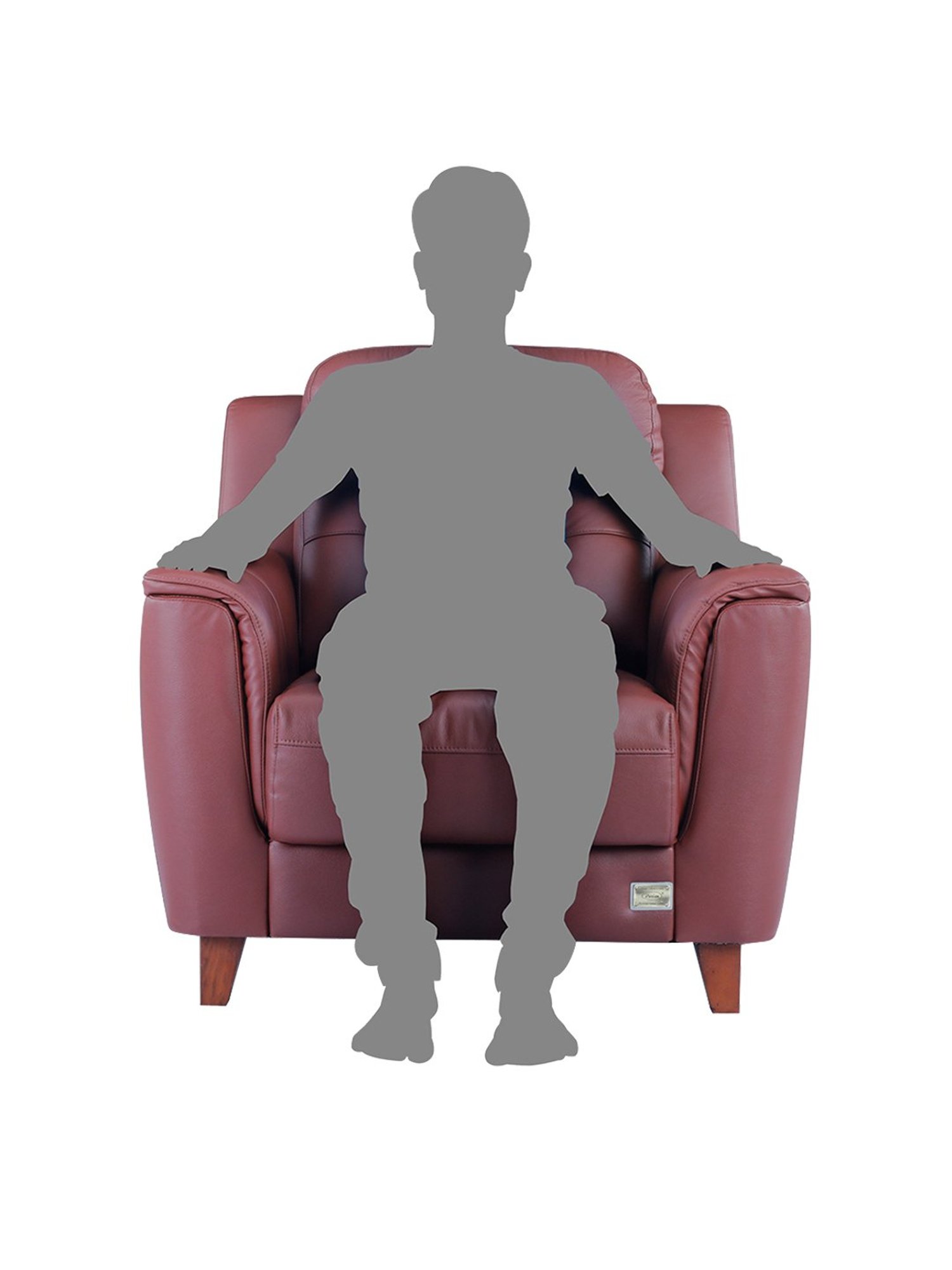 Durian Patrick Brick Red Leather 1 Seater Sofa