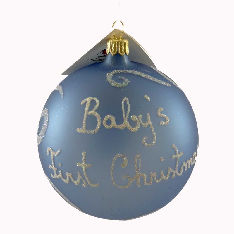 Laved Italian Ornaments Baby Boy Angel Ball Christmas Santa Present  -  Tree Ornaments