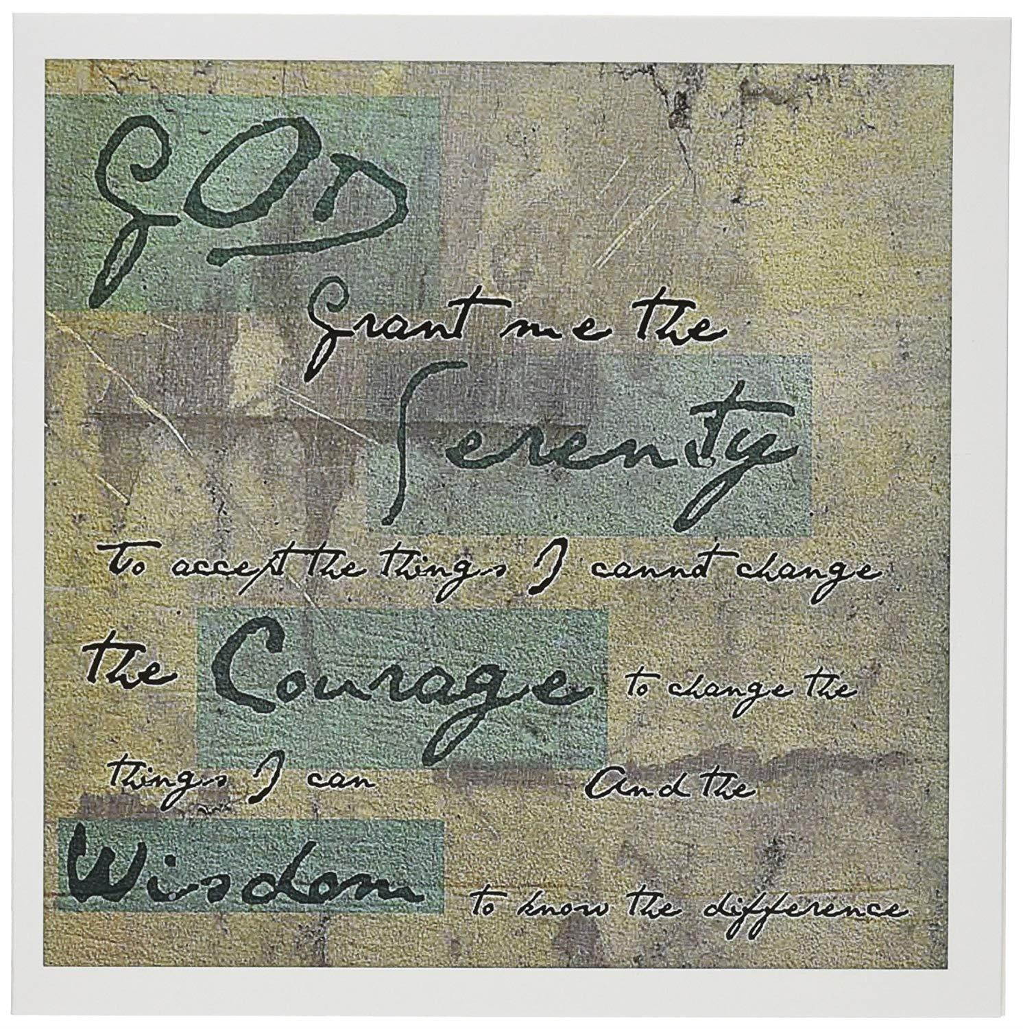 3dRose Serenity Prayer - Inspirational - Spiritual - Greeting Cards, 6 x 6 inches, set of 6 (gc_50568_1)