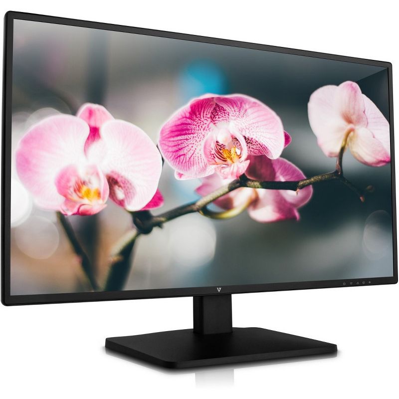 V7 L27ADS-2N 27 Inch FHD Full HD 1920 x 1080 6ms 60Hz 16:9 Integrated Speakers Ultra Thin Bezel Widescreen LED LCD TN Monitor - Black