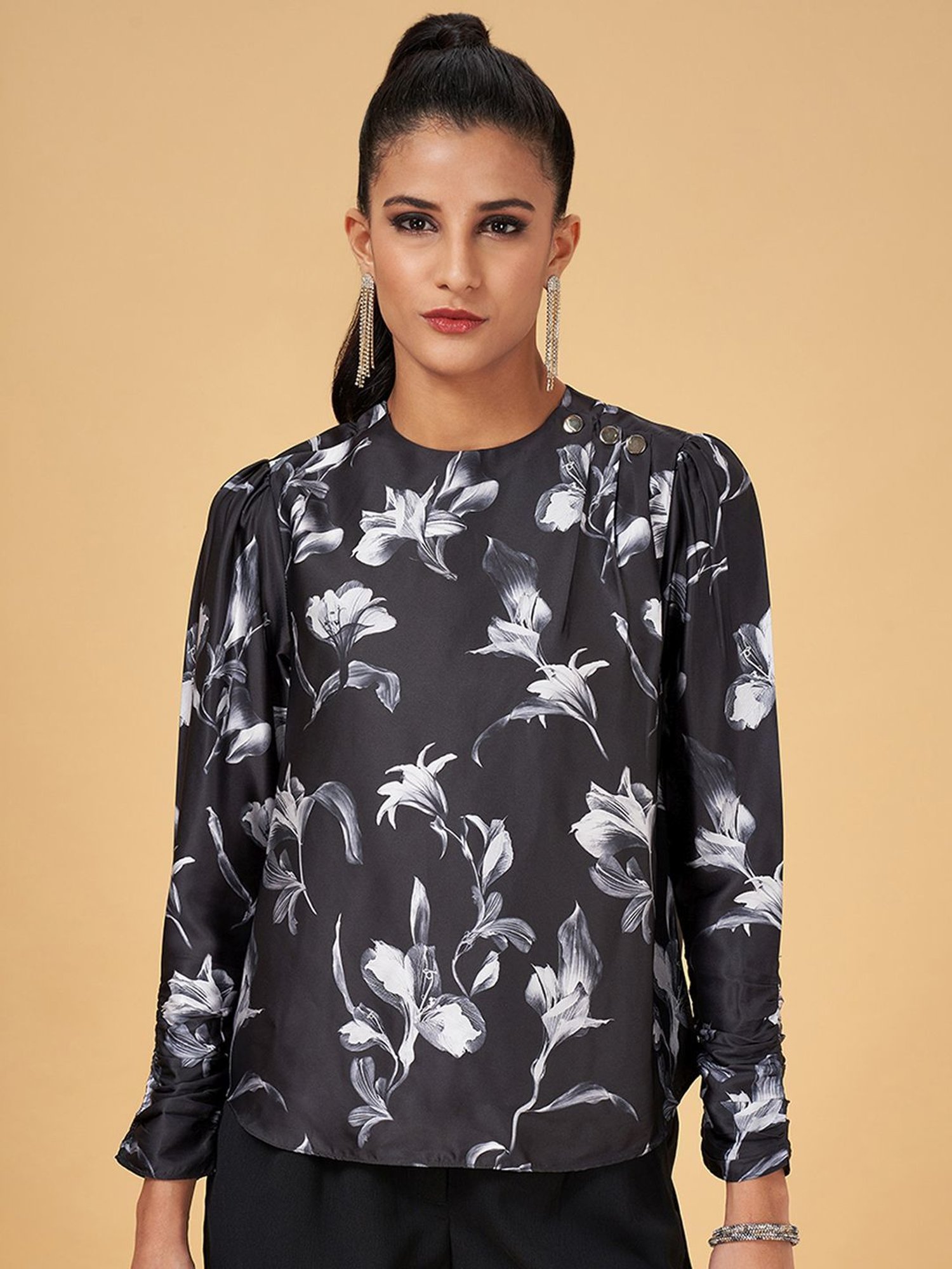 Annabelle by Pantaloons Black Printed Top