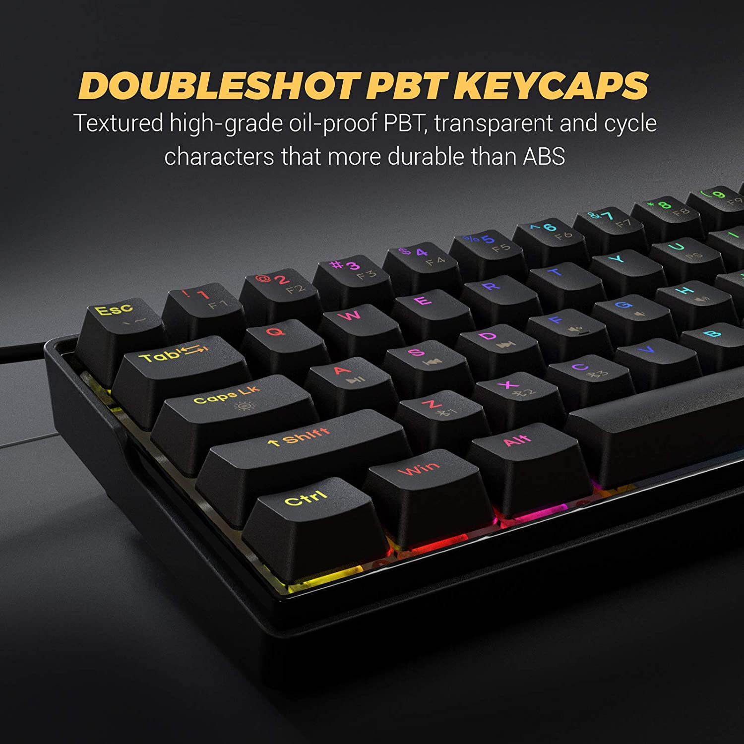 Glorious Modular Mechanical Gaming Keyboard (GMMK)- Barebone Edition (DIY Assembly Required) (Full Size, Black) + Glorious Black Aura Keycaps (Bundle)
