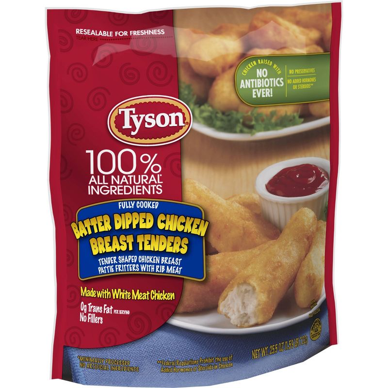 Tyson All Natural Batter Dipped Chicken Breast Tenders - Frozen - 25.5oz