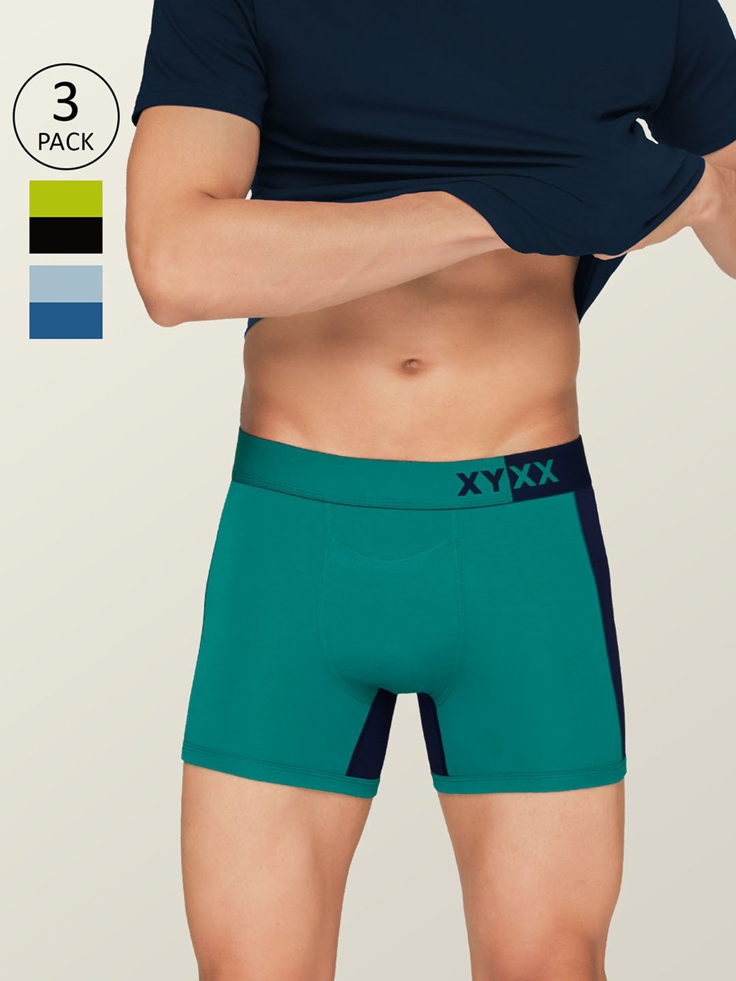 XYXX Multicolor Micro Modal Trunks - Pack of 3