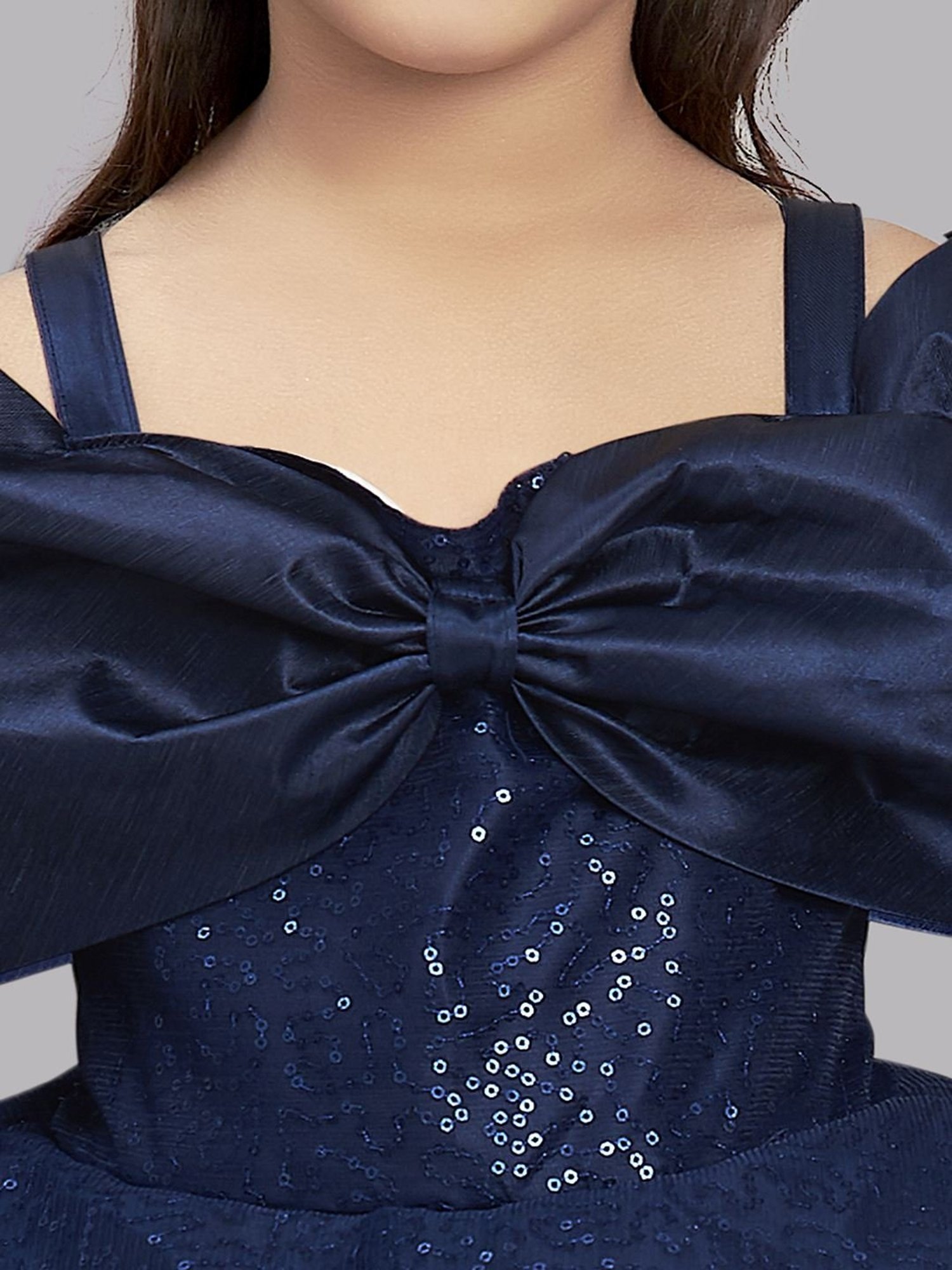 Pink Chick Kids Navy Sequence Gown