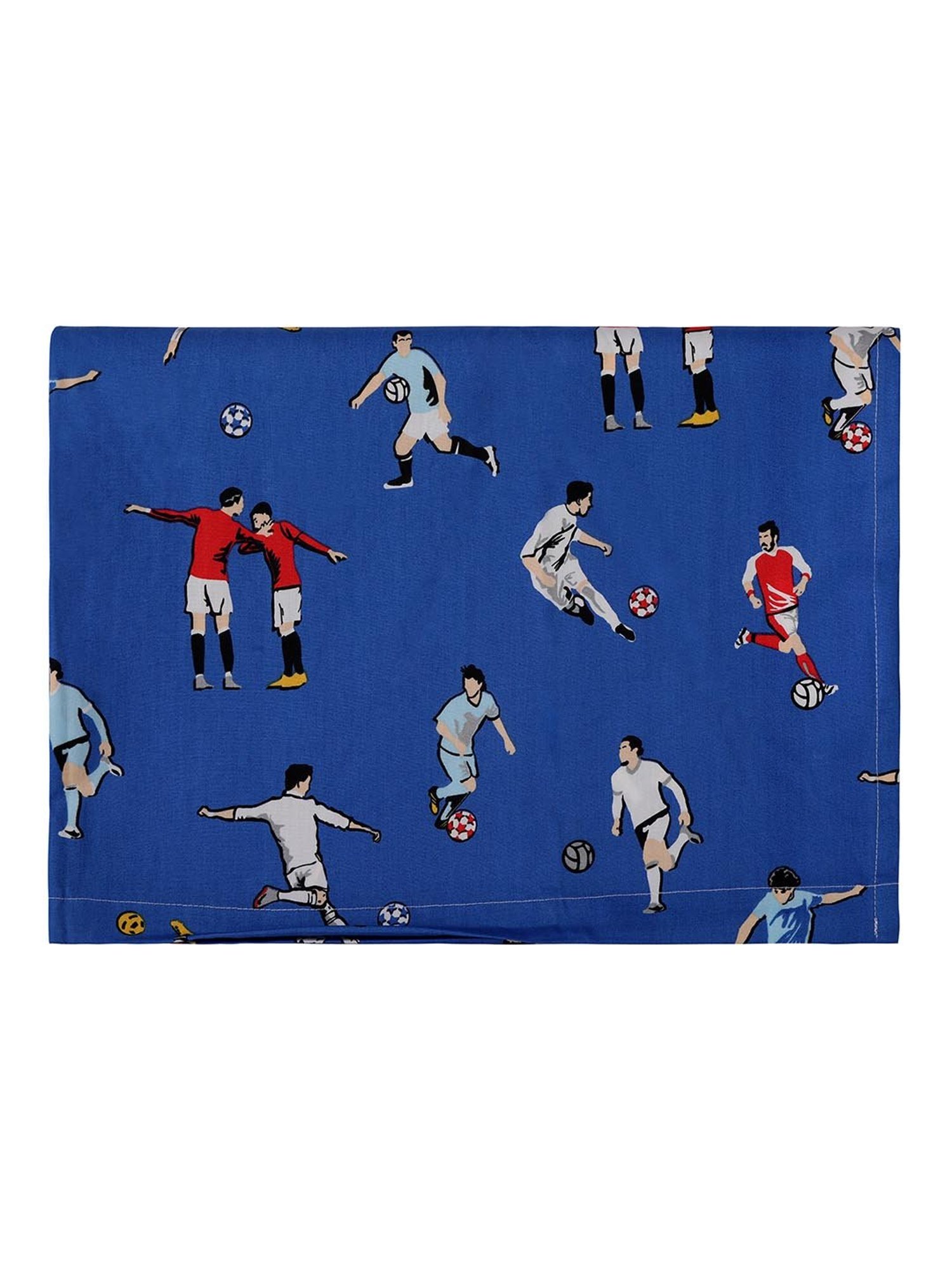 Nigh Nigh Football Blue Cotton 300 TC Kids Bed Linen Set