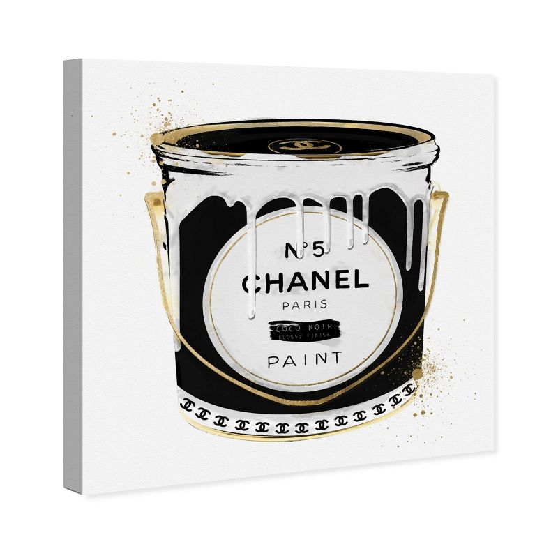 12" x 12" Fashion Paint Noir Fashion and Glam Unframed Canvas Wall Art in Black - Oliver Gal