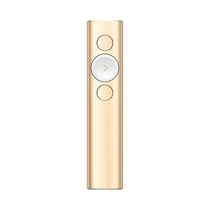 Spotlight Presentation Remote Advanced Digital Highlighting with Bluetooth Universal Presenter Clicker 30M Range and Quick Charging Gold