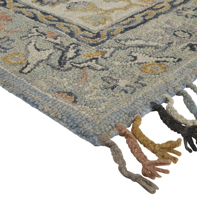 2'6"x8' Runner Hand Made Tufted Medallion Wool Runner Gray - Feizy