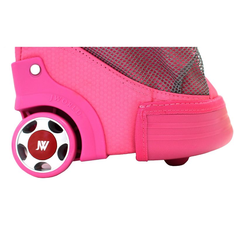 J World 16.5" Daisy Rolling Backpack - Pink