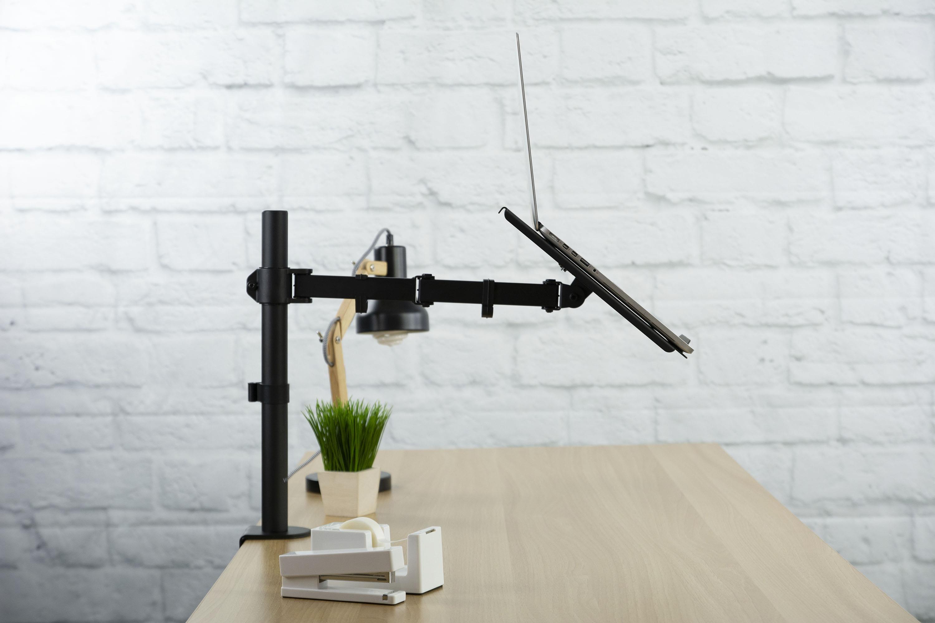 VIVO Single Laptop / Notebook Desk Mount / Stand Fully Adjustable Extension with Clamp (STAND-V001L)