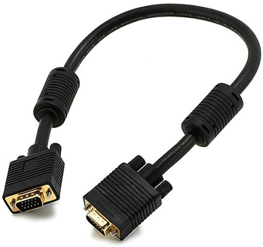 Monoprice 1.5ft SVGA Super VGA M/M Monitor Cable w/ferrites (Gold Plated) (2 Pack)