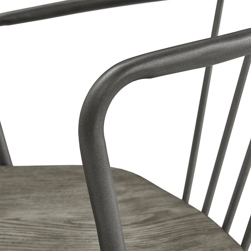 Set of 2 24" Nowell Iron Finish Counter Height Barstools Gray - Inspire Q