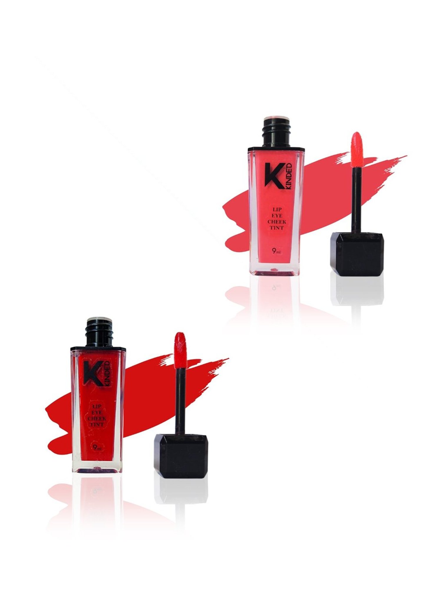 KINDED Lip Eye Cheek Tint Barbie Pink & Brick Red Combo