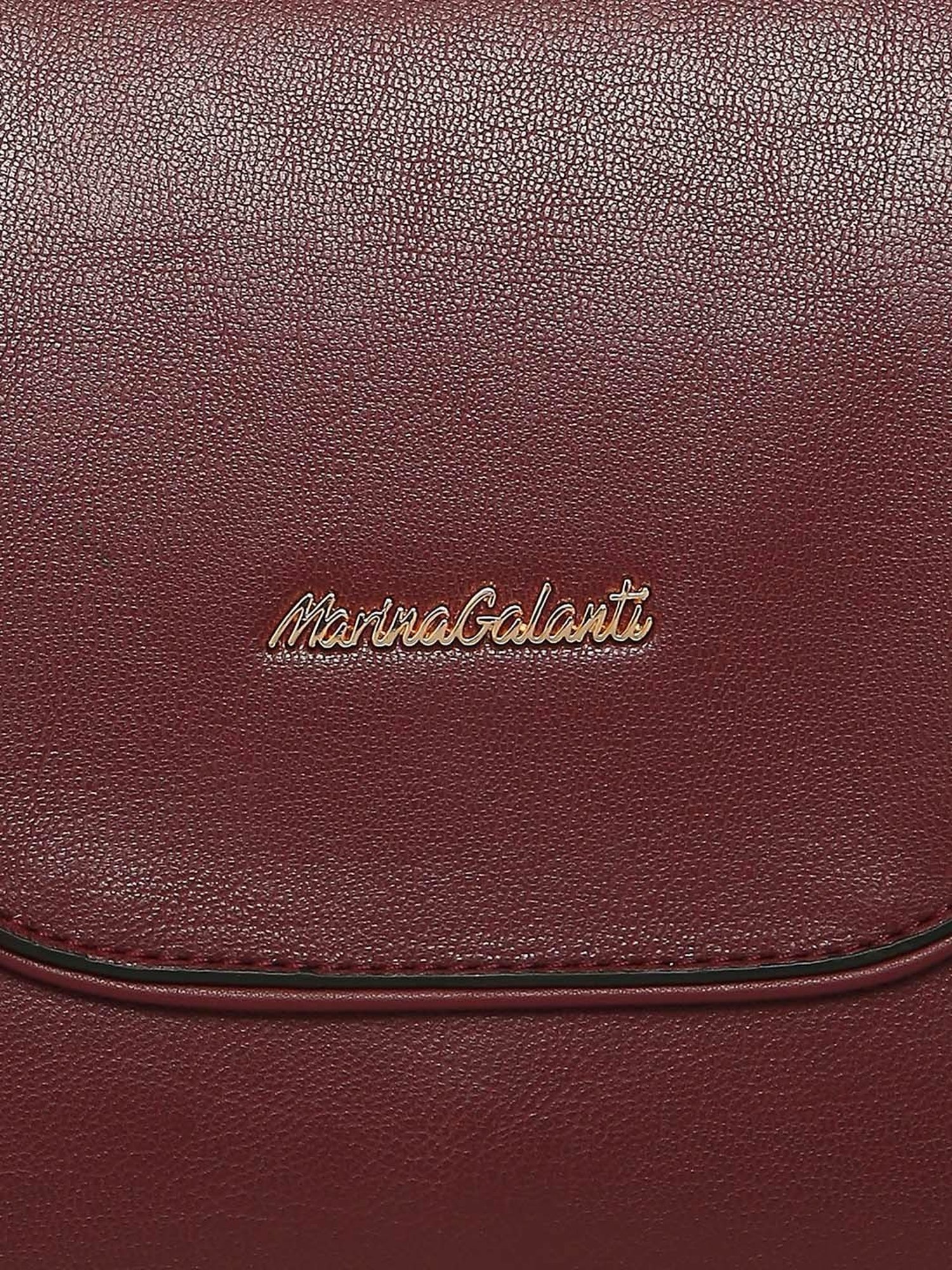 Marina Galanti Maroon Solid Medium Handbag
