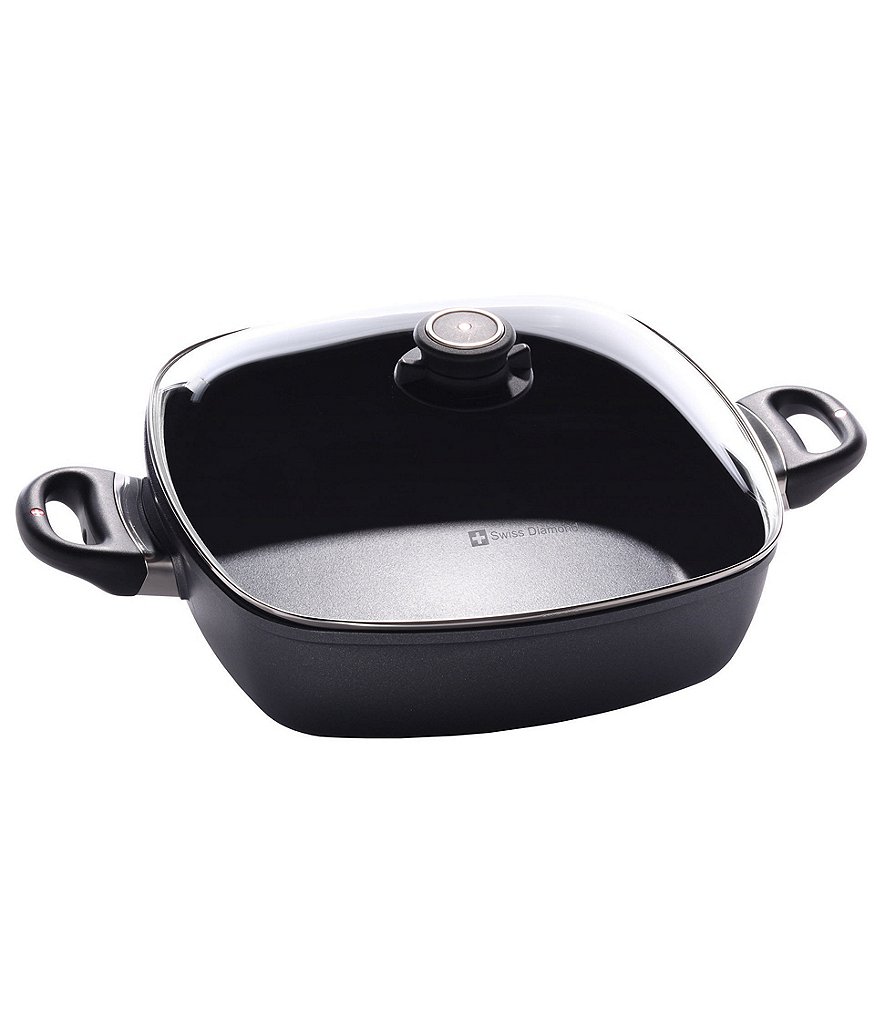Swiss Diamond HD Classic Nonstick 5-Quart Square Casserole with Lid