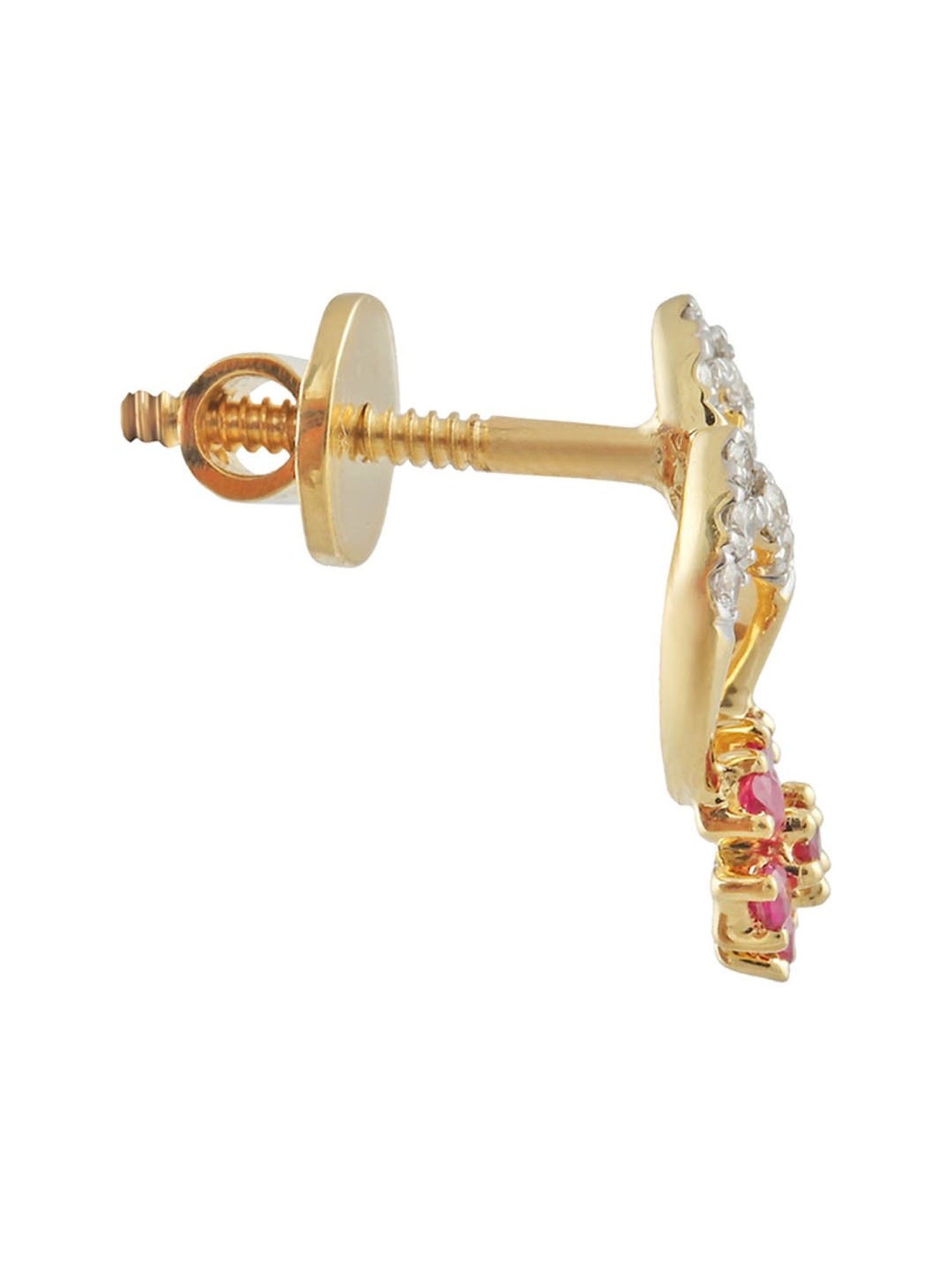 Waman Hari Pethe Jewellers 18k Gold & Diamond Earrings