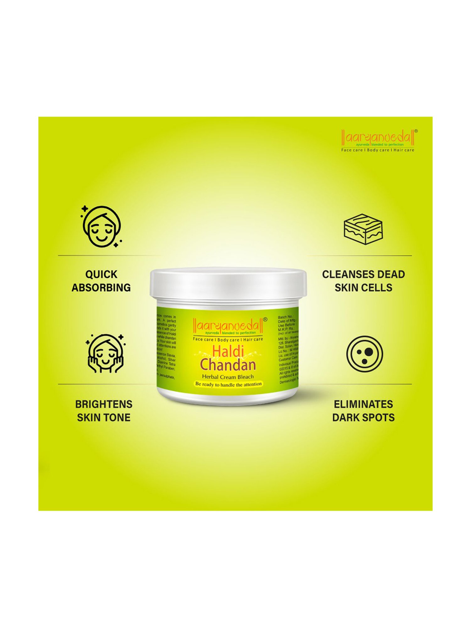 Aryanveda Haldi Chandan Herbal Bleach Cream (Pack of 10)