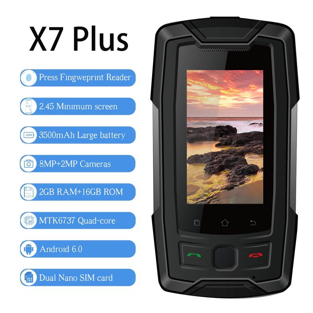 SERVO X7 Plus 4G Network IP68 Waterproof 3500mAh Android 6.0 NFC GPS Walkie Talkie Smartphone Black 1