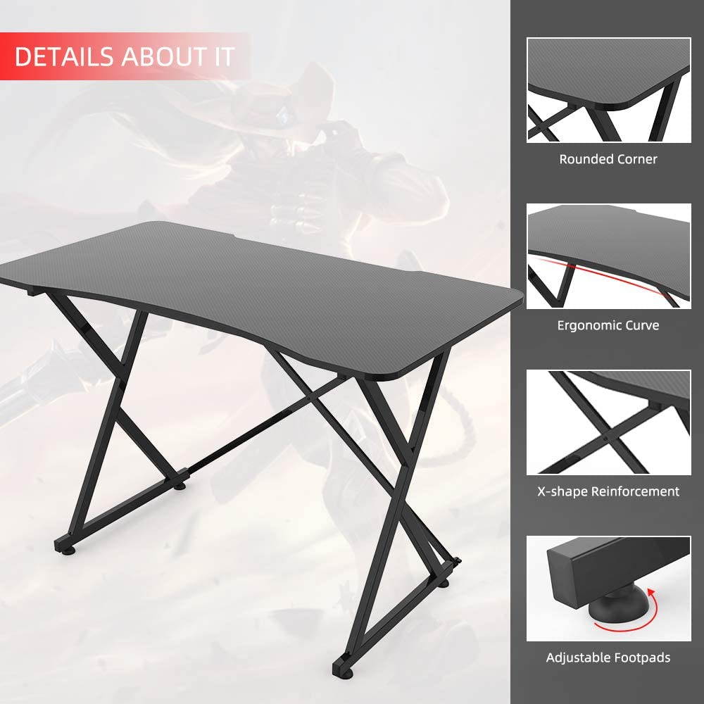 SMUGDESK 43'' PC E-Sports computer desk , Ergonomic Home Office Desk Gamer Workstation Gaming Table