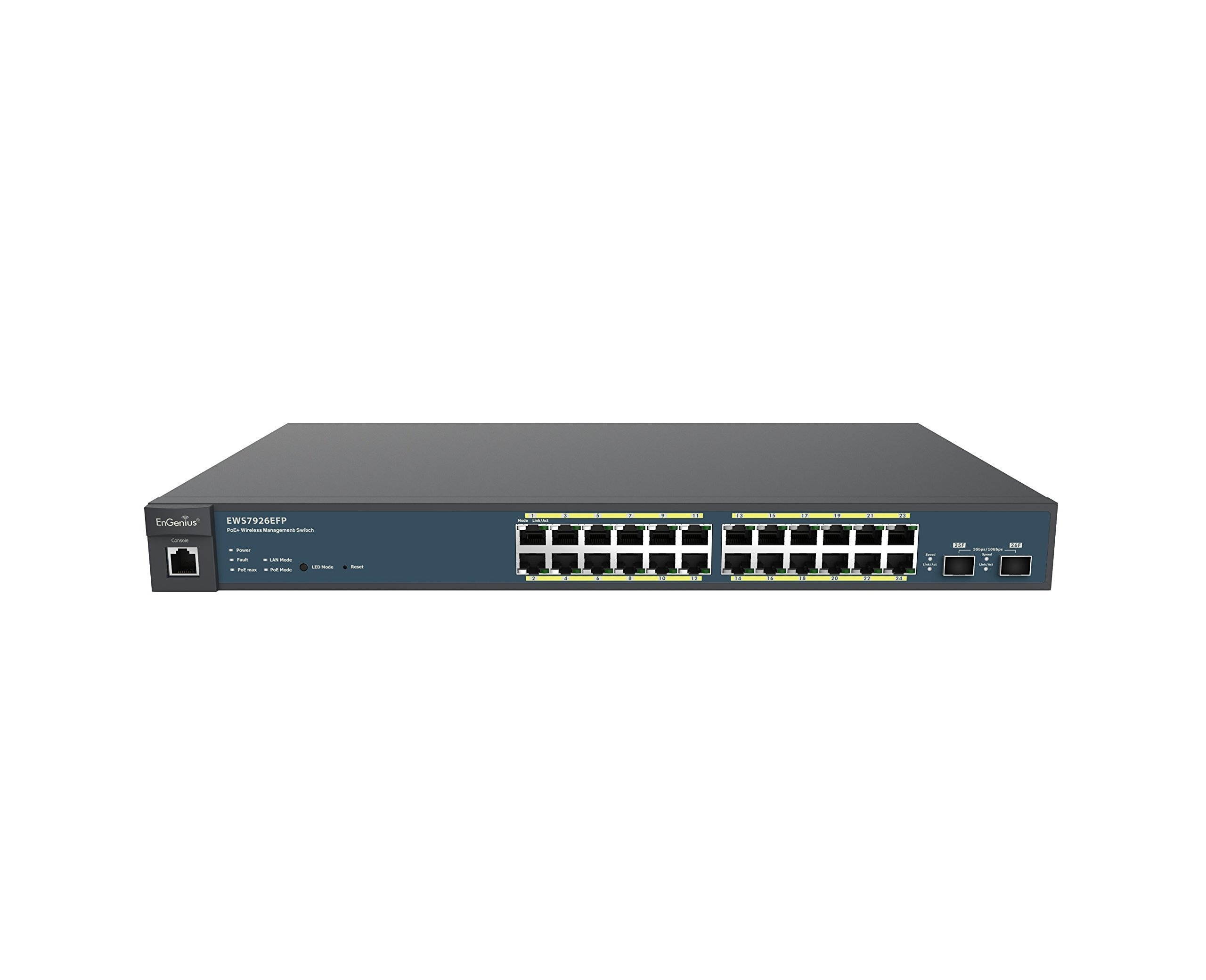 EnGenius Technologies EWS7926EFP 24-Port Gigabit Managed Switch with 410 W PoE+ and Two 10 Gigabit SFP Ports