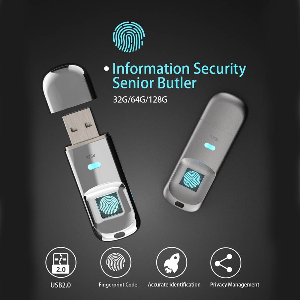 USB2.0 Fingerprint Code Accurate Identificaiotn Privacy Management  U Disk 32G/64G/128G Optional