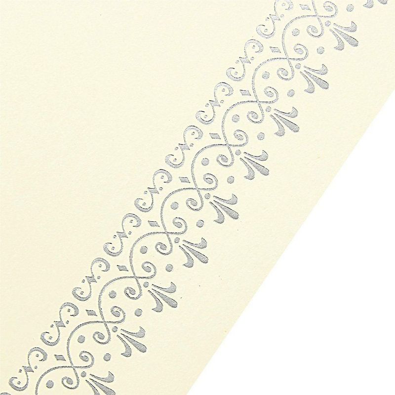 Best Paper Greetings 48-Pack Blank Certificate Award Paper, Gold with Silver Foil Border, A4 Letter Size 8.5 x 11 in