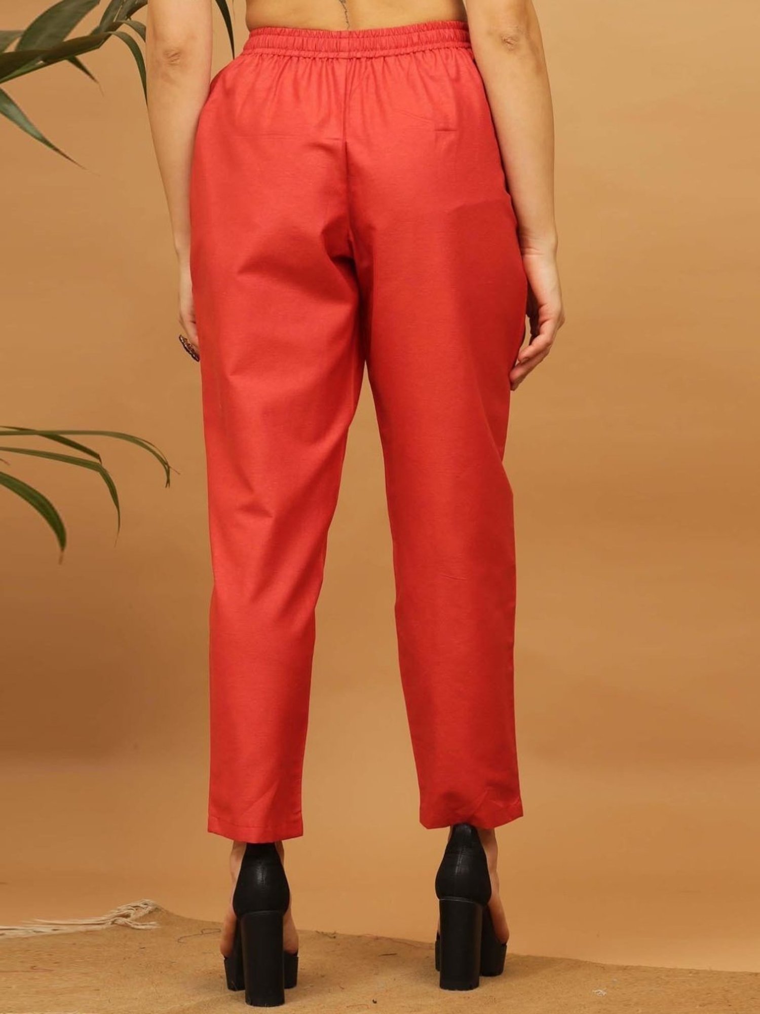 Saffron Threads Black Elasticated Palazzos