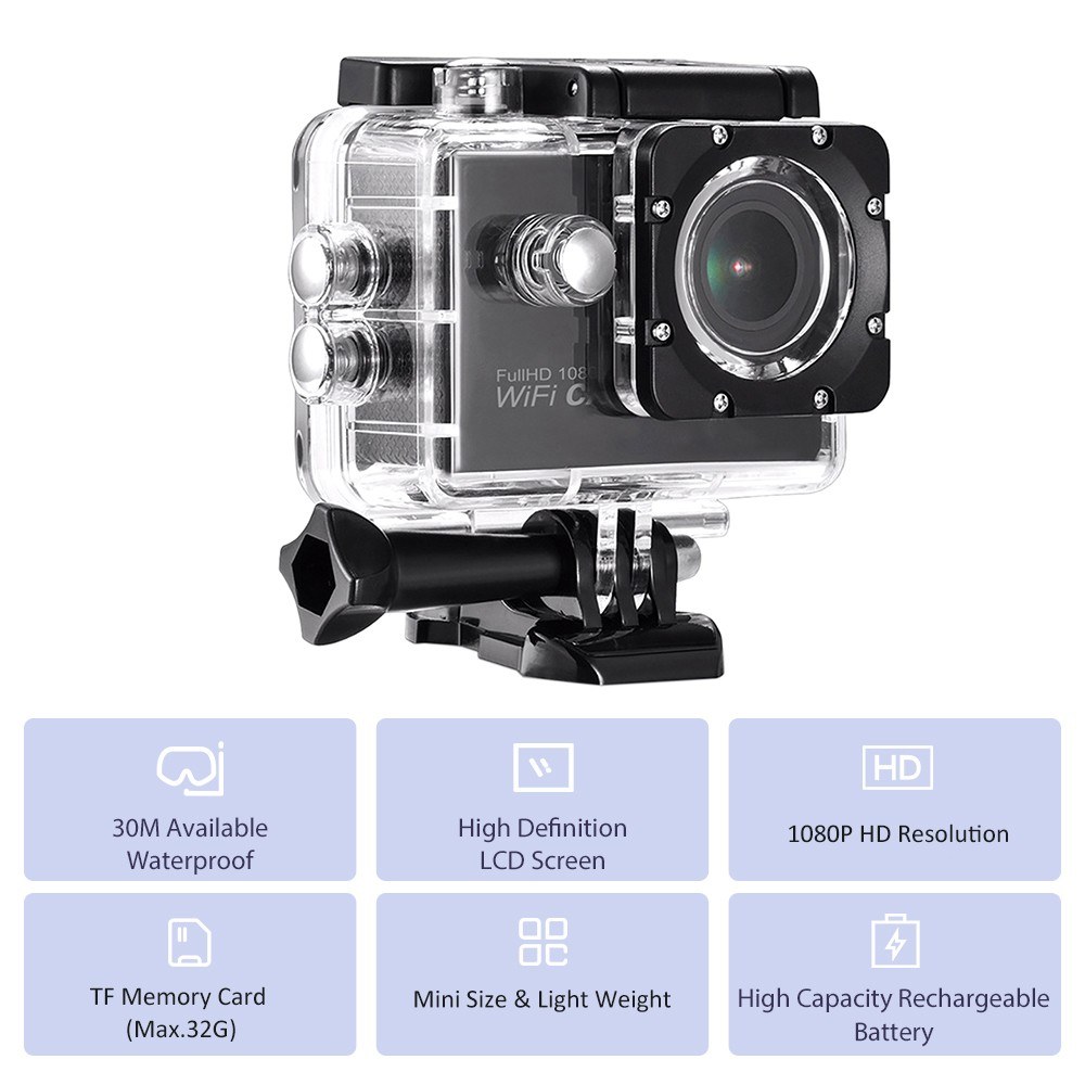 Outdoor 2.0&rdquo; LCD Screen 1080P High Definition Camera Scouting Video Camera Supported 32G(Max.) T-F Card Waterproof Design for Sport Cycling