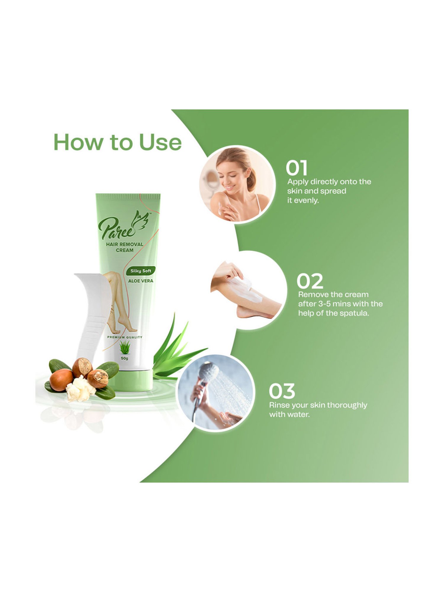 Paree Hair Removal Cream for Women - 50 gm (Pack of 1)