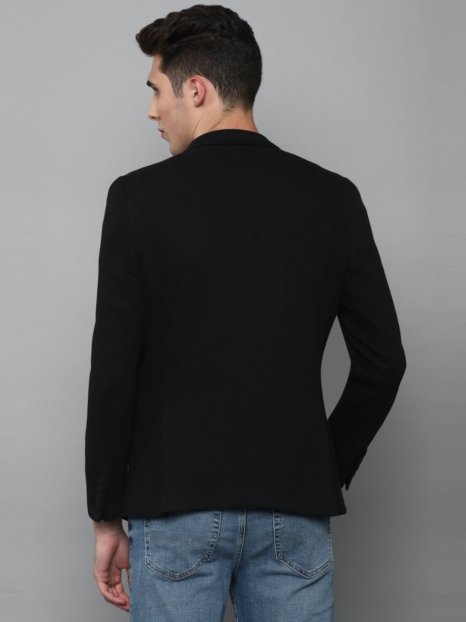 Louis Philippe Sport Black Cotton Slim Fit Blazer