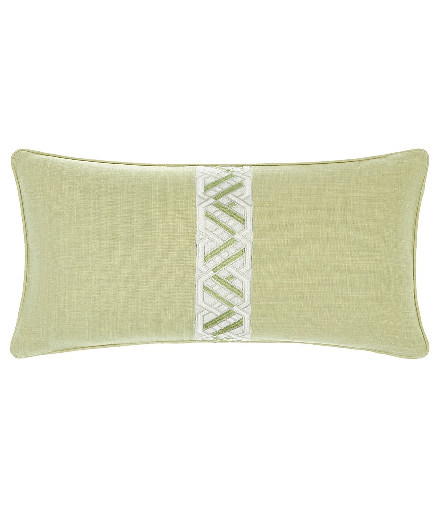 Rose Tree Wexford Green Geometric Embroidered Breakfast Pillow