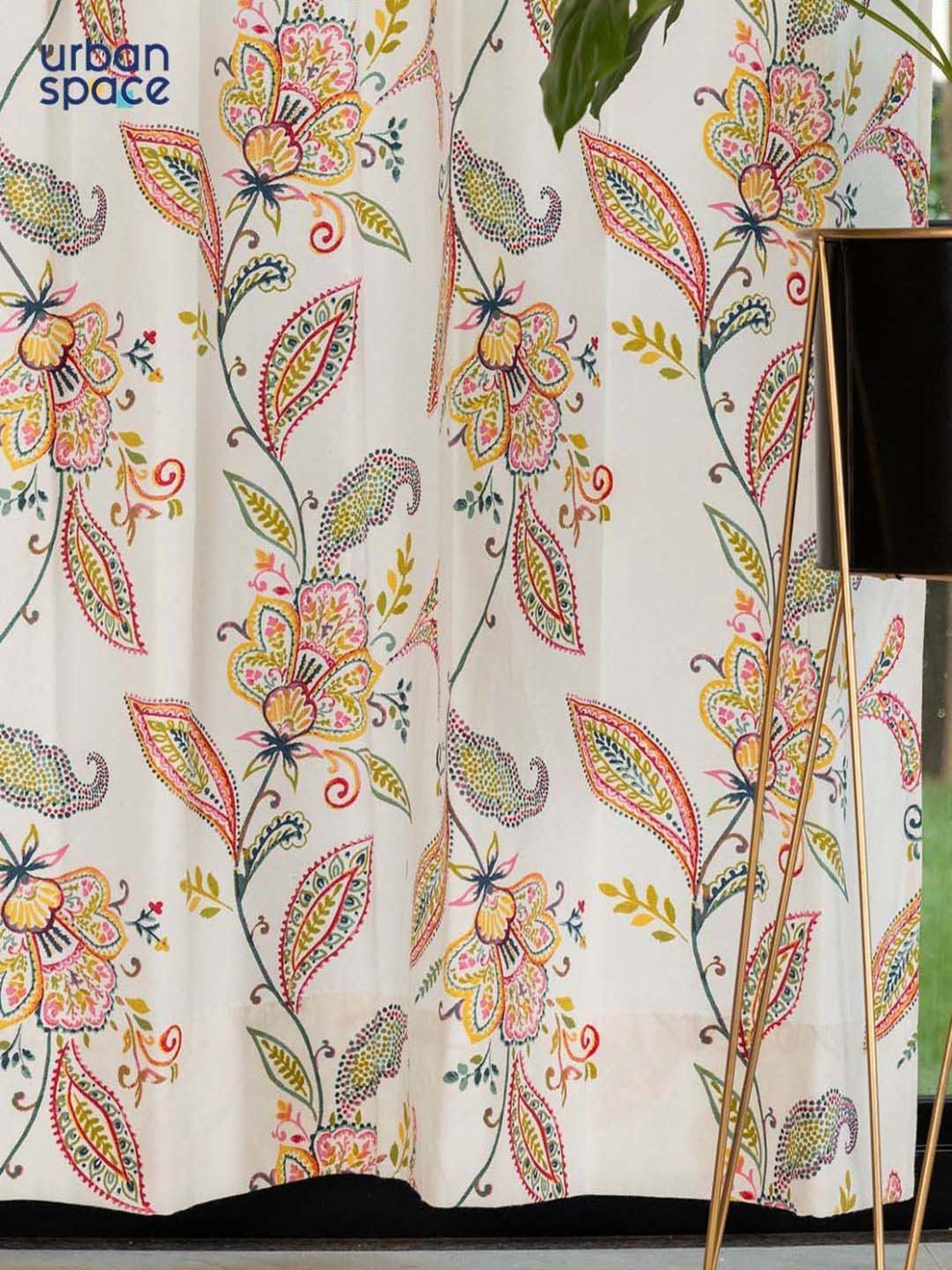 Swayam Brown Paisley J&B Blackout Eyelet Door Curtain - Single Piece (7 Ft)