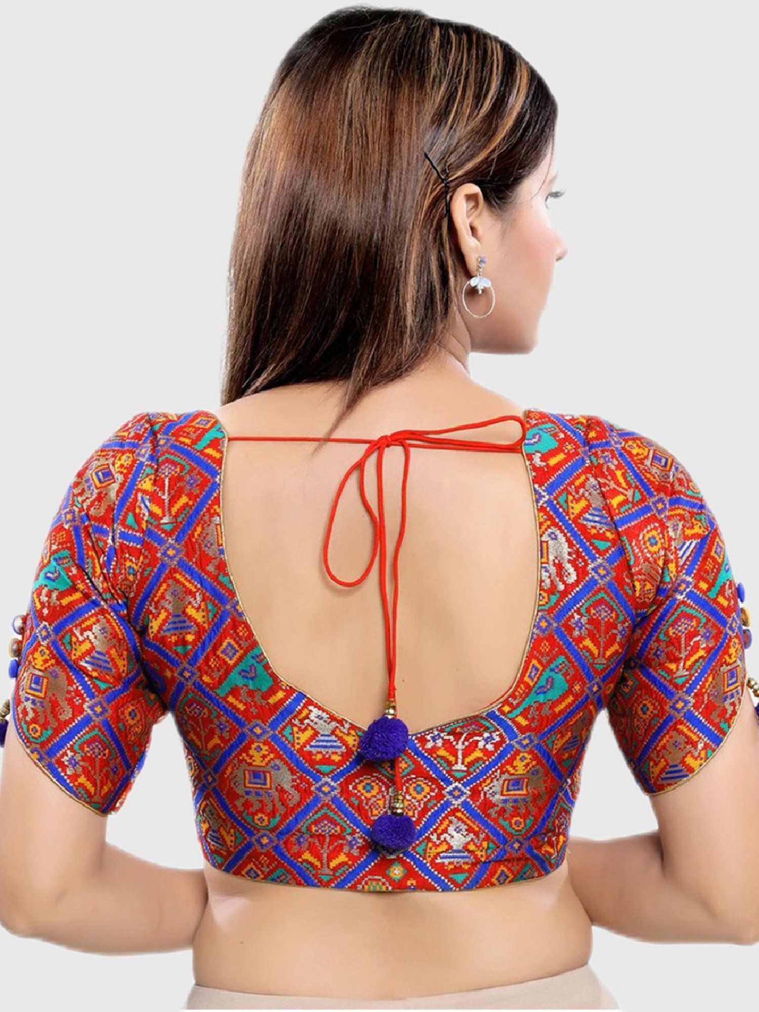 Salwar Studio Red Printed Blouse