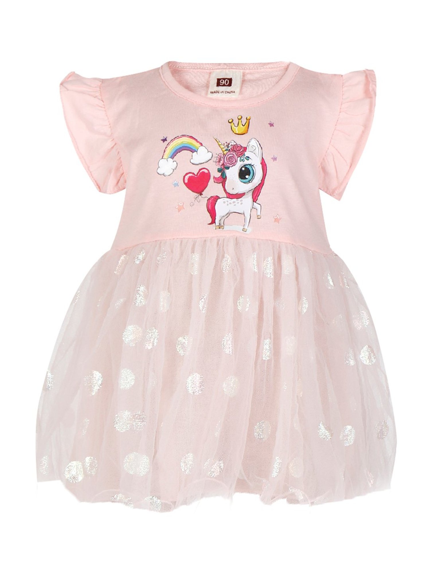 Passion Petals Kids Pink Printed Dress