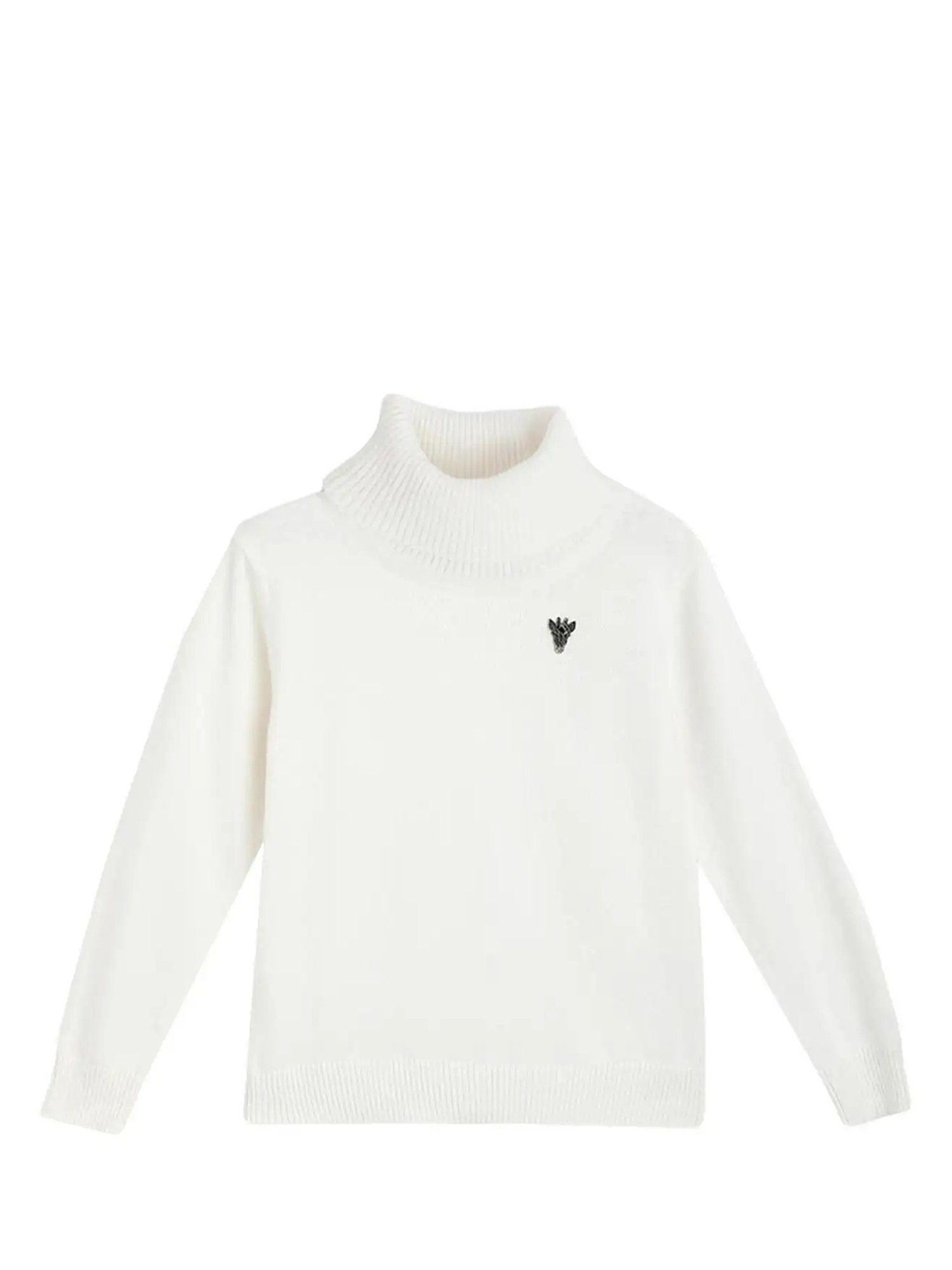 Blue Giraffe Kids Off White Solid Full Sleeves Sweater