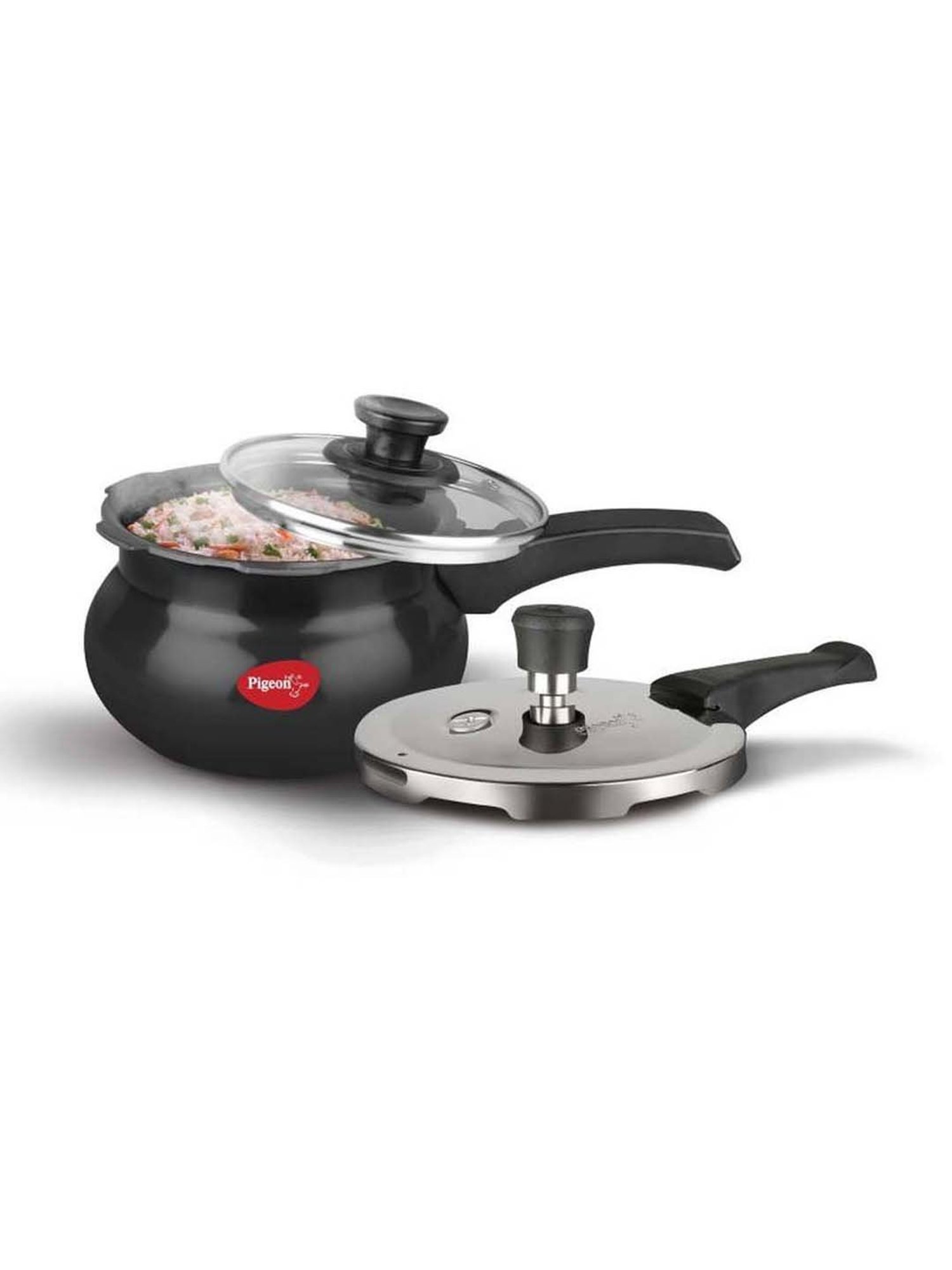 Pigeon Black Hard Anodised Lpg Compatible Pressure Cooker (3 L) - Set of 1