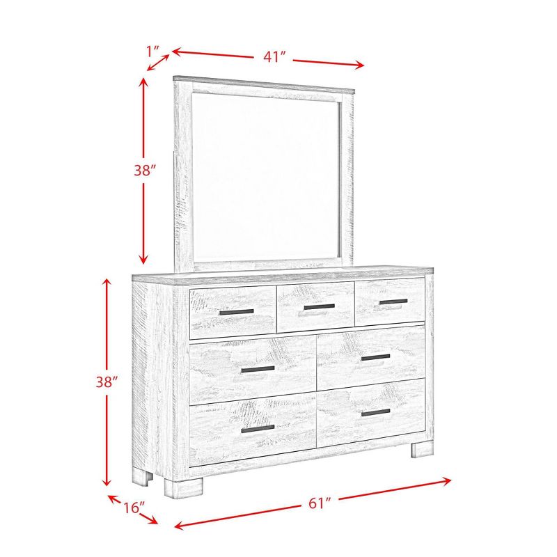 Adam 6 Drawer Dresser with Mirror Gray - Picket House Furnishings