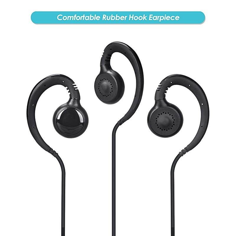 Walkie Talkie Headset Mic PTT Compatible with Kenwood ProTalk FreeTalk Baofeng 35mm25mm 2Pin Thicker Reinforced Cable CRing Earloop TwoWay Radio Earpiece 2 Pack