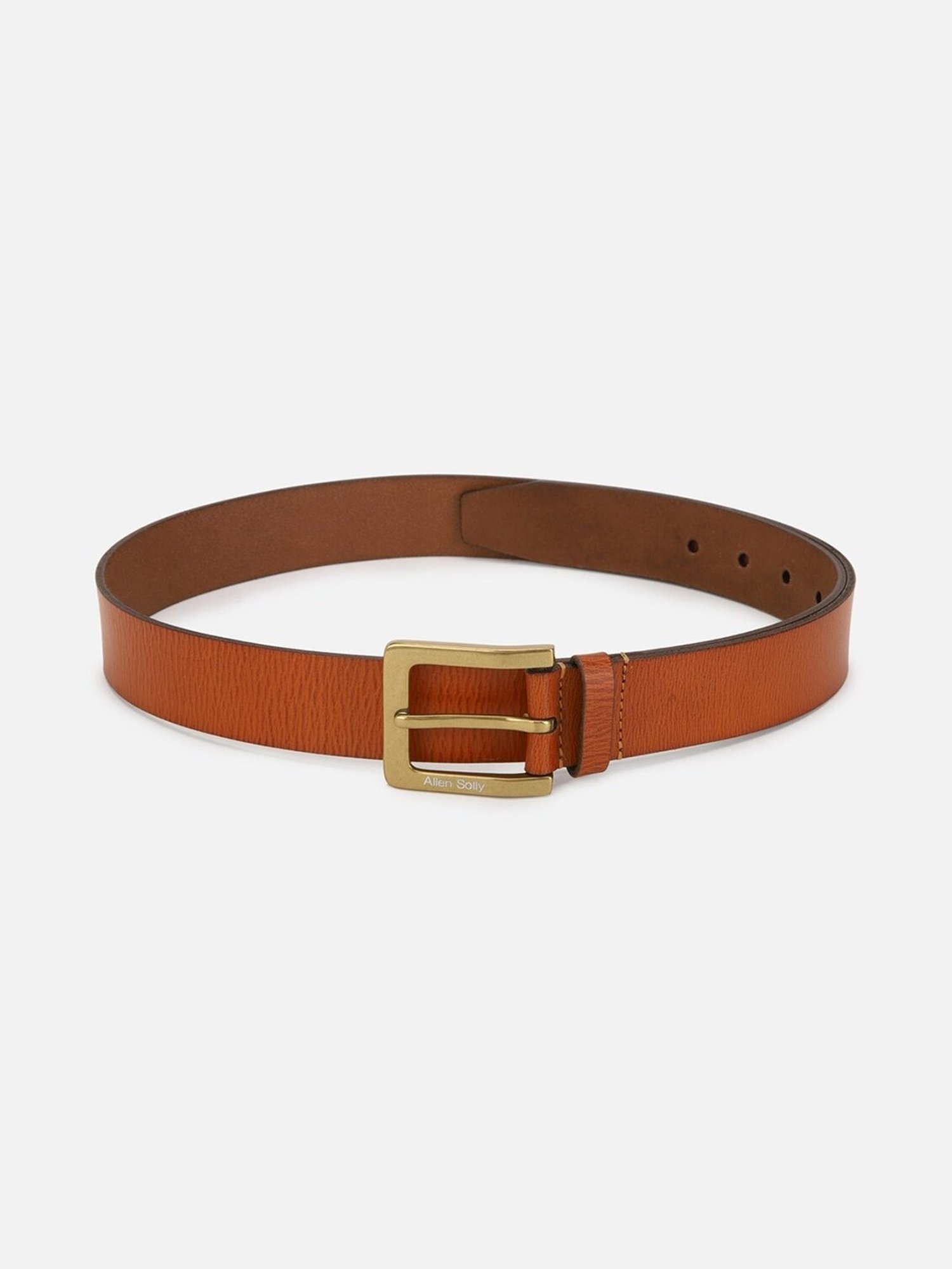 Allen Solly Brown Leather Textured Waist Belt