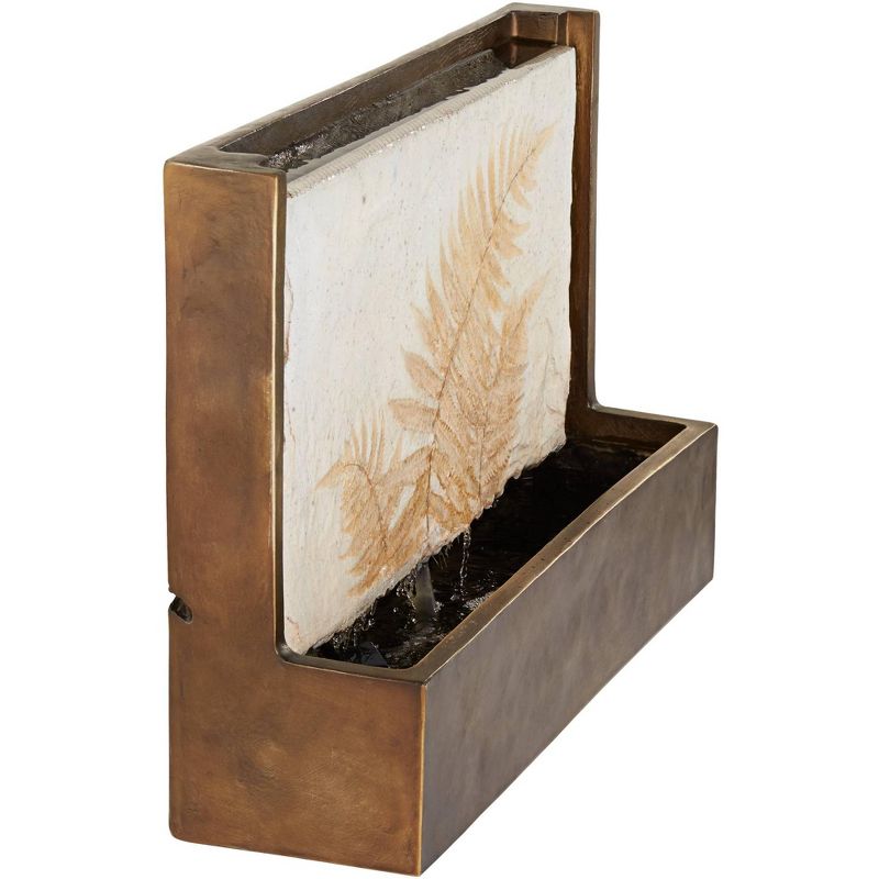 John Timberland Rustic Outdoor Wall Water Fountain 16 1/2" High Leaf Waterfall for Yard Garden Patio Home Deck