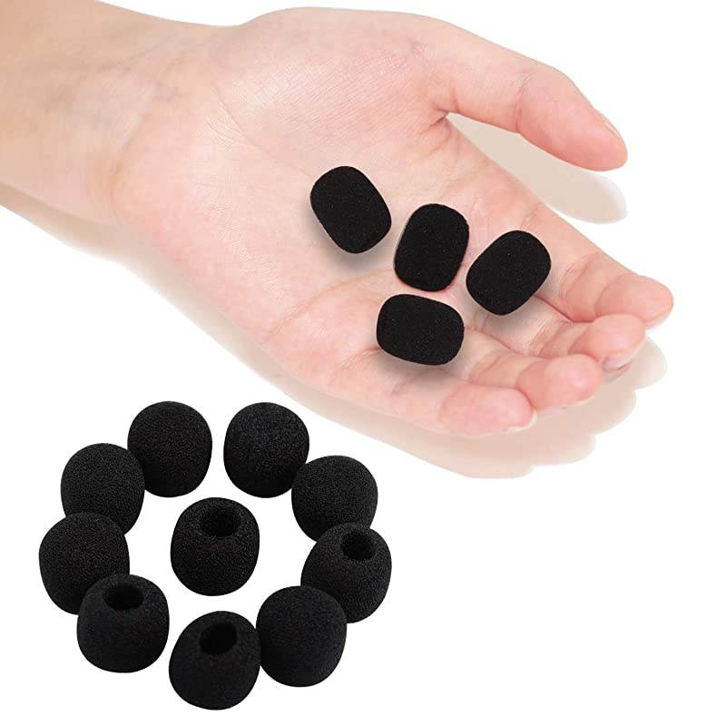 Mini Lapel Headset Microphone Windscreen Foam Cover Furries Lapel Microphone Covers Black 12 Piece
