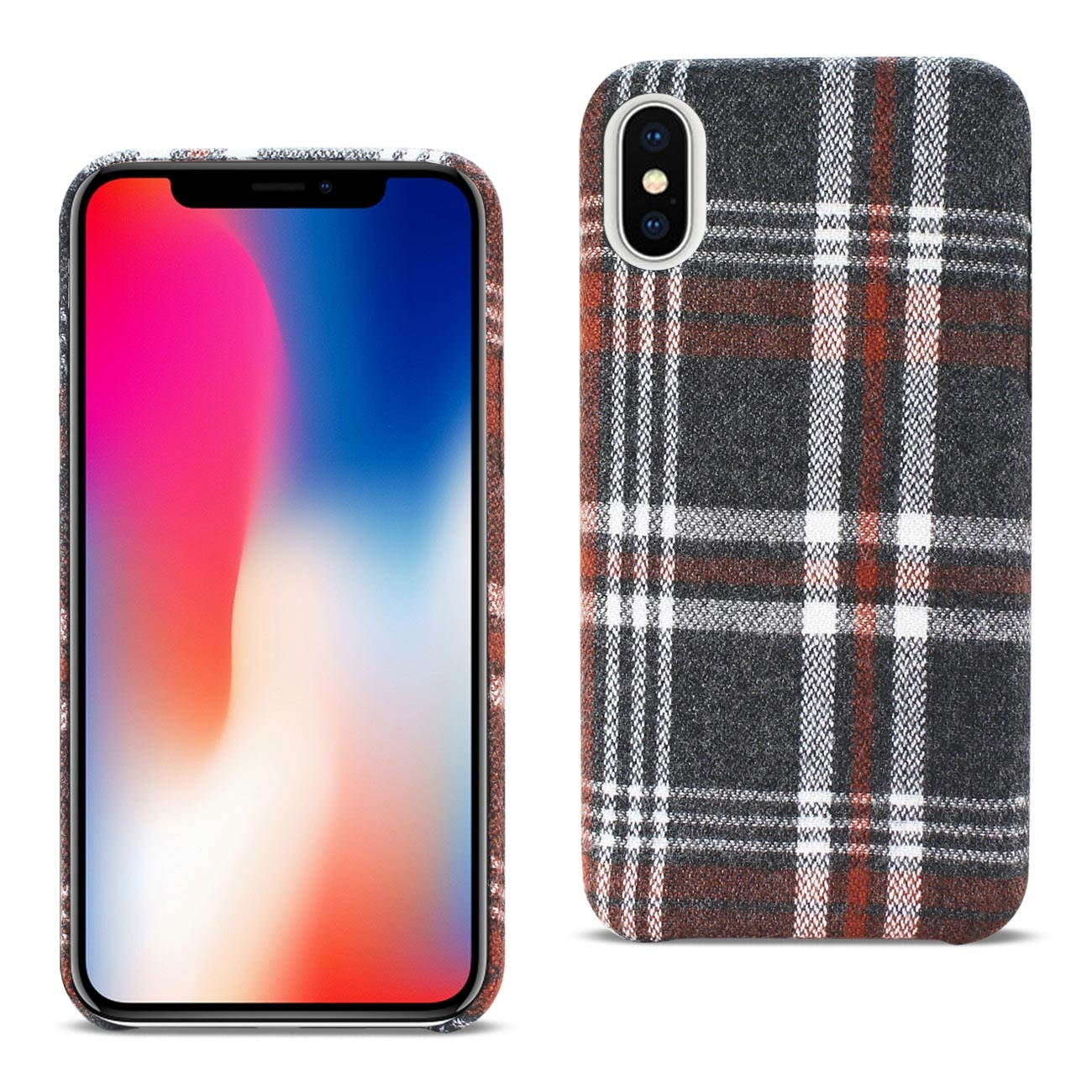 Reiko iPhone X/iPhone XS Checked Fabric Case In Brown