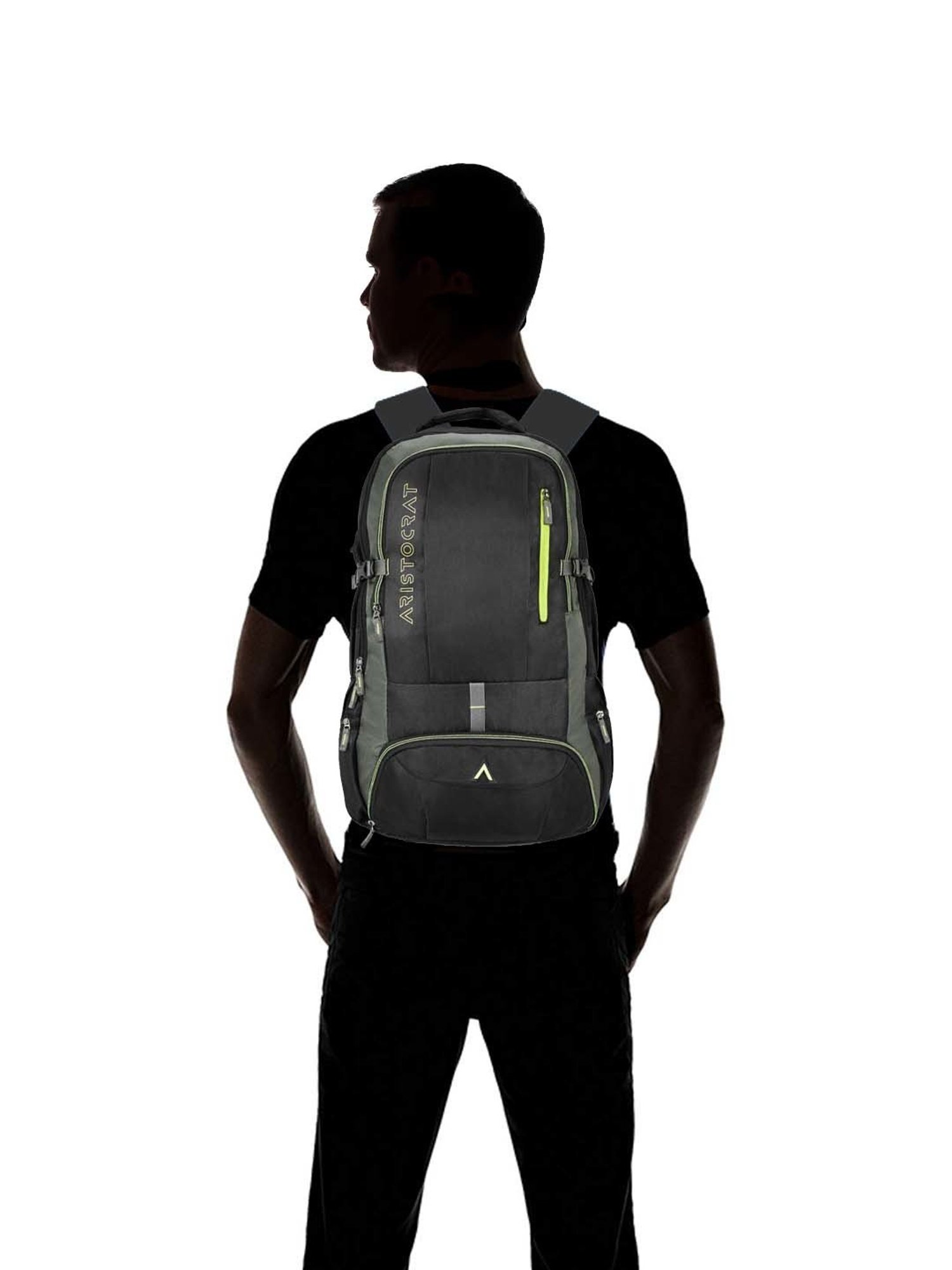 Aristocrat 45 Ltrs Black Medium Rucksack Backpack