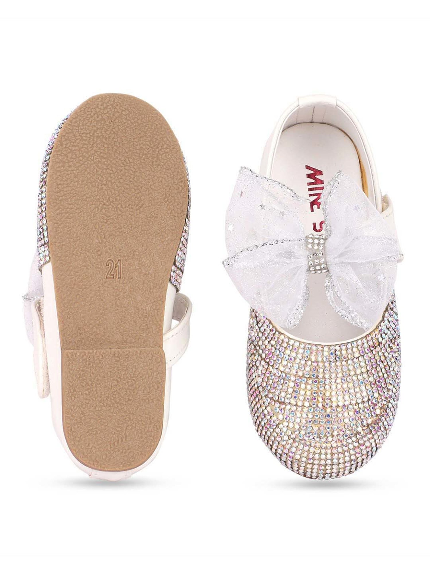 Minesole Kids White Mary Jane Shoes