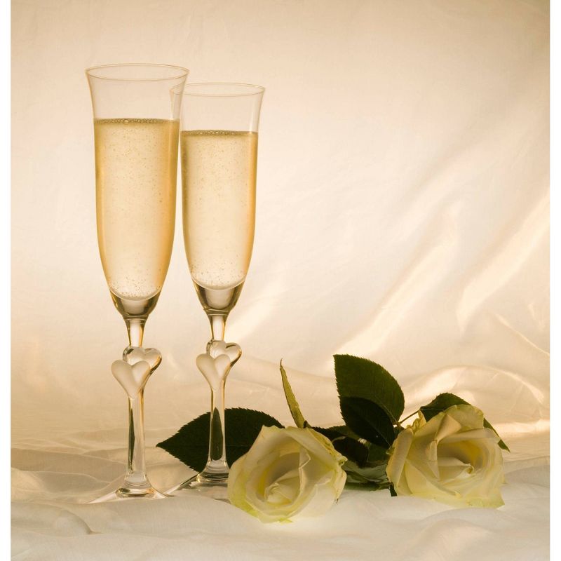 6.3oz 2pk Glass L'Amore Satin Heart Flute Drinkware Set - Stolzle Lausitz
