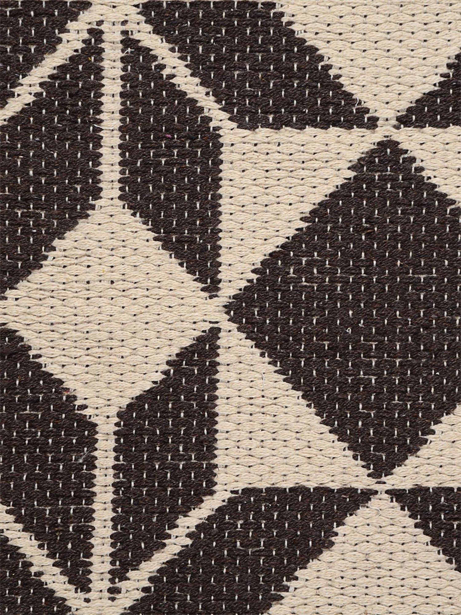 Saral Home Abstract Brown Cotton Multiuse Handwoven Rug