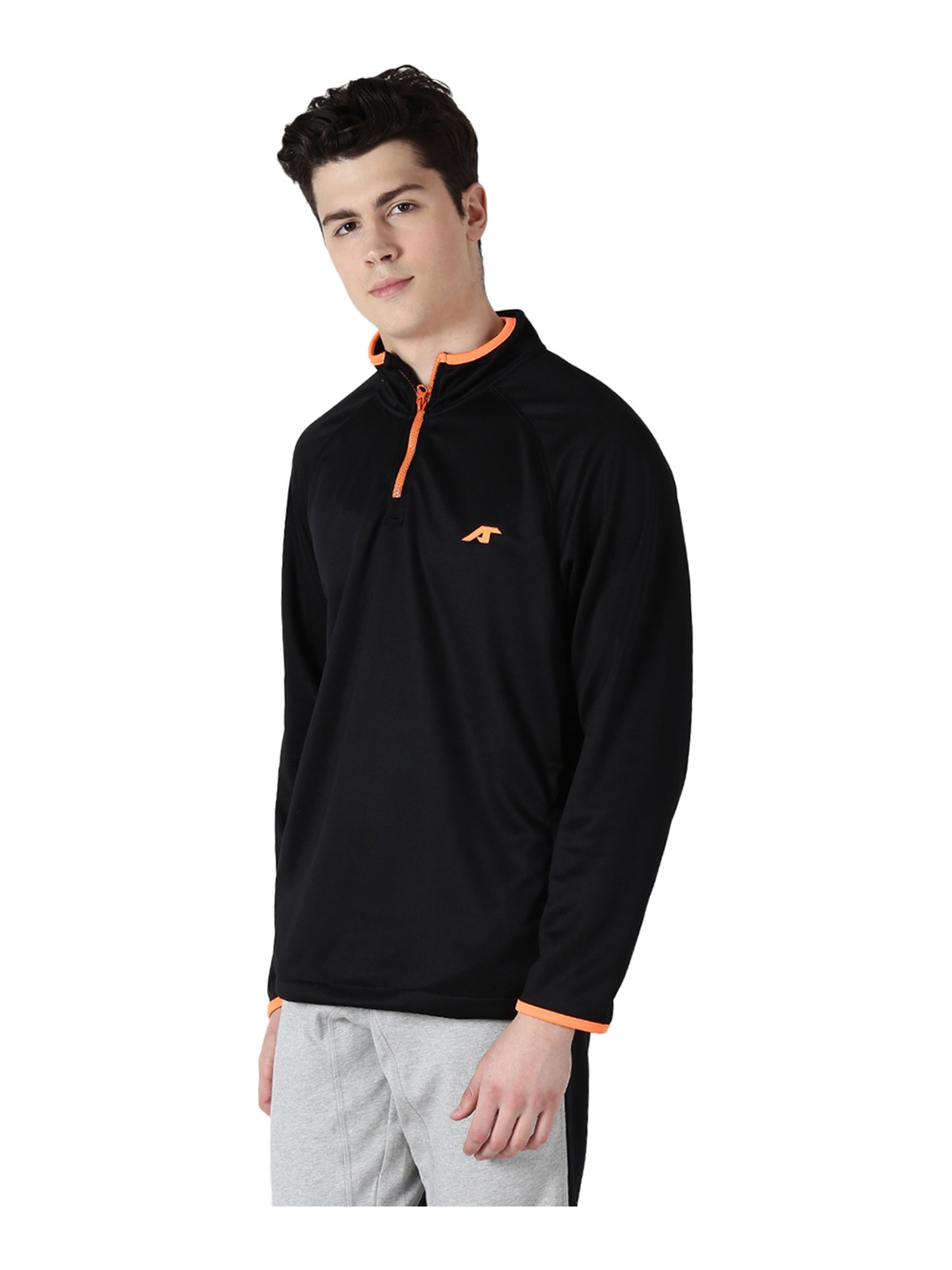 ALCIS Black Mock Collar Sweatshirt