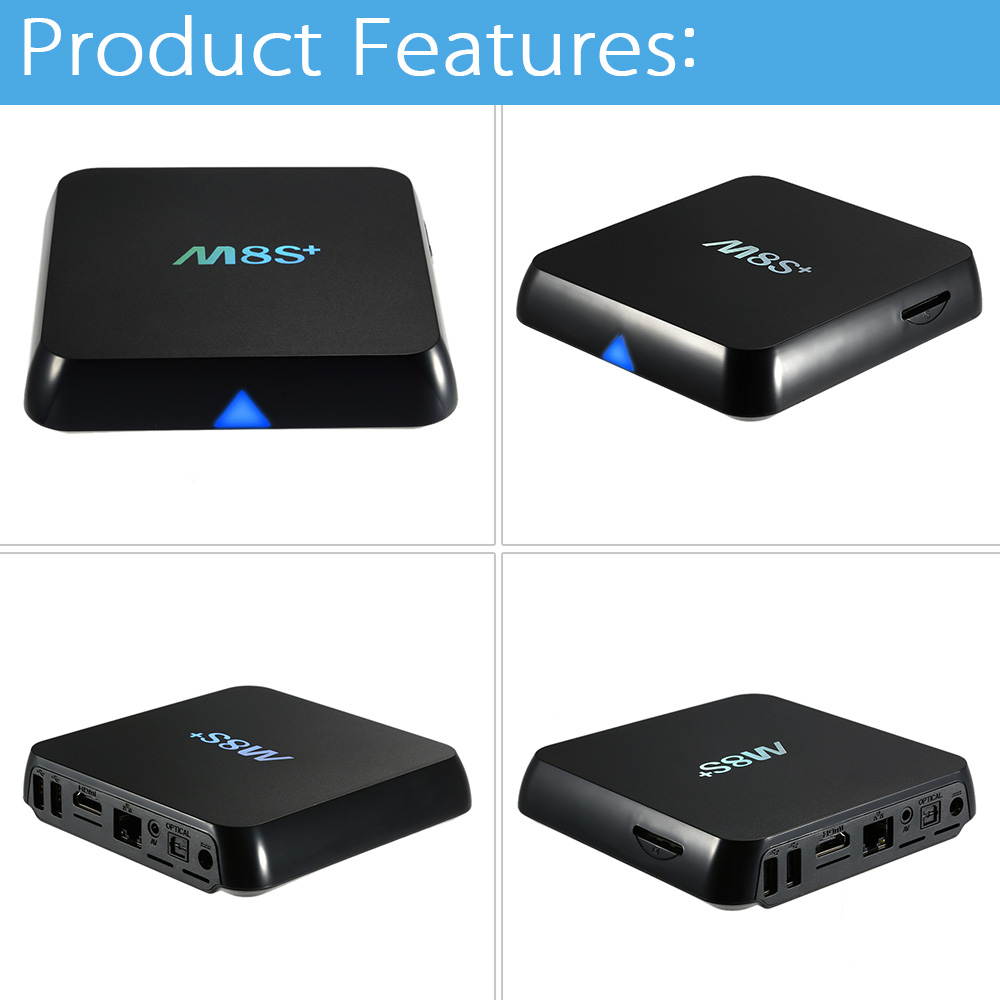 M8s+ / M8S Plus Smart Android TV Box Android 5.1 S812 Quad Core KODI XBMC 15.2 2G / 8G Mini PC 2.4G & 5G WiFi H.265 DLNA Airplay Miracast HD Media Player